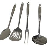 Cucharas Acero Inoxidable Utensilios Cocina Fritos Sopera X4 Gris