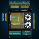 Chasis Gamer Sevenhero M-atx Con 3 Ventiladores Argb Negro