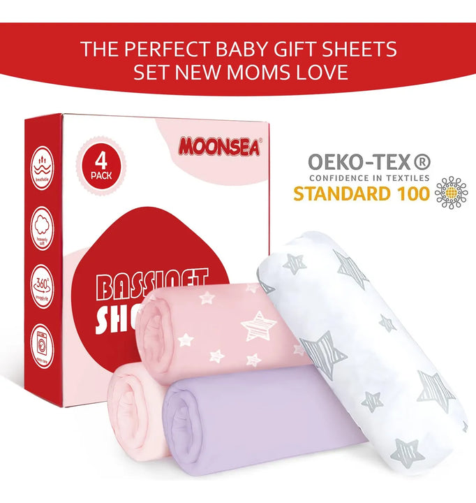 Sabanas De Moises Para Bebes Ninos Y Ninas, Paquete De 4 (33