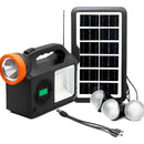 Radio Parlante Con Panel Solar Linterna+3bombillos Fm Am Bt Negro