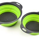 Colador Plegable Para Cocina Y Camping, Azul, Grande Y Peque