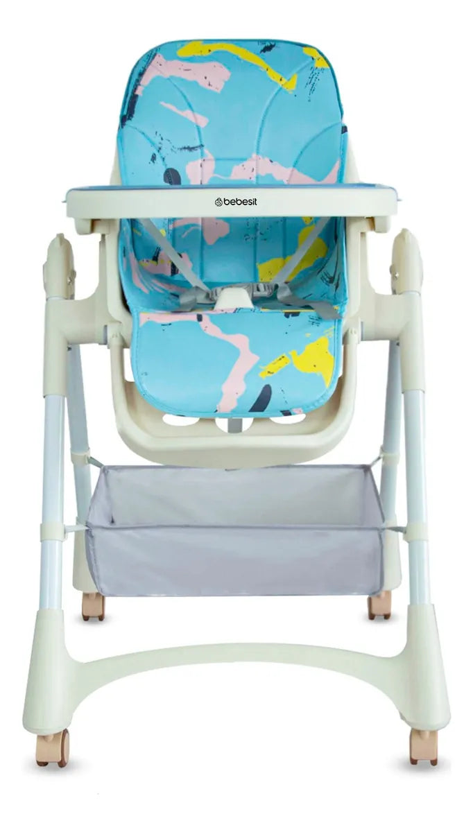 Silla Comedor Bebé colchada Ajustable En Altura 6 Posiciones Portatil ABebesit Aquarella