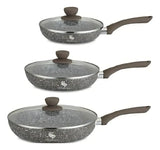 Set 3 Sartenes Antiadherentes Schaffhausen Mármol Gris Color Gris Oscuro