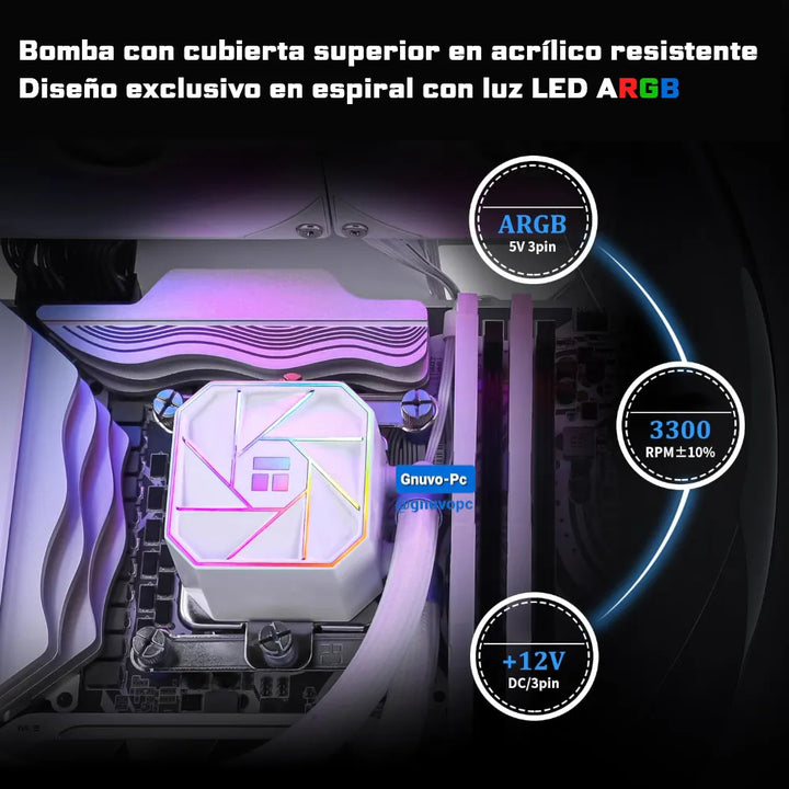 Enfriamiento Liquido Pc Cpu Ta 240 Argb Lga 1700 Am5 Blanco