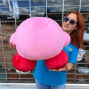 Kirby Peluche Grande 50cm Perfumado + Moño +3 Globos Rosa Chicle