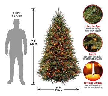 Árbol De Navidad Artificial 7 Pies Con Luces Multicolores