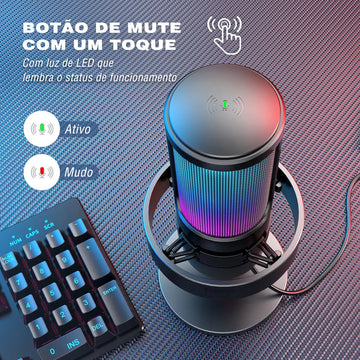 Micrófono dinámico Fifine A8 Gamer modelo color negro