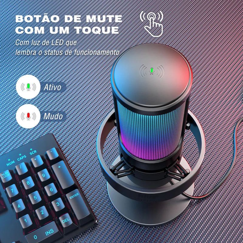Micrófono dinámico Fifine A8 Gamer modelo color negro