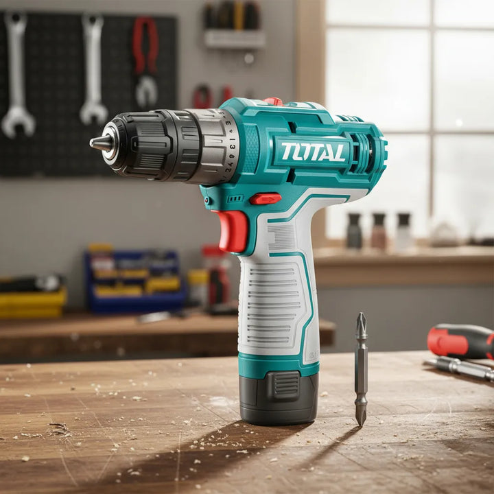 Taladro Inalámbrico Total 3/8 12v 2 Baterías + Maletín - Turquesa