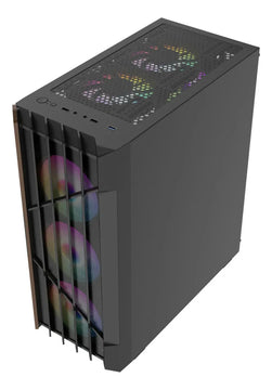 Gabinete Gamer Iceberg Wood Core 6 Ventiladores Argb Negro
