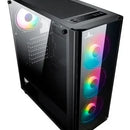 Caja Gabinete Iceberg Crystal G9 Atx - 4 Ventiladores Rgb Negro