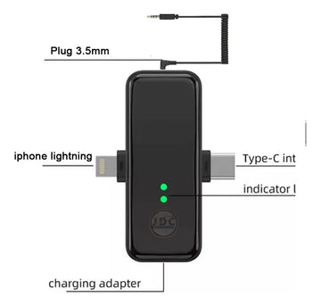 Microfono Sx31 De Solapa Inalambrico Para Celular Tipo C I Negro
