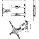 Soporte Tv 32 A 55 P4 Brazo Largo Giratorio Negro