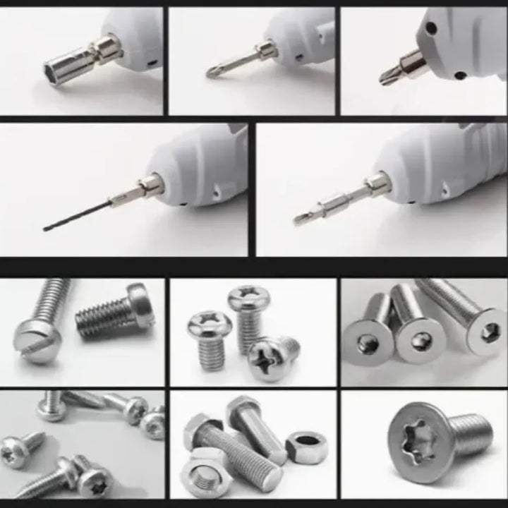 Destornillador Inalámbrico Eléctrico Recargable 47 Piezas - Gris