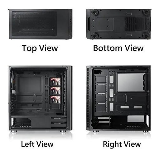 Thermaltake Ca1k800m1wn01 V200 Tg Rgb Atx Mid Tower Chasis P Negro