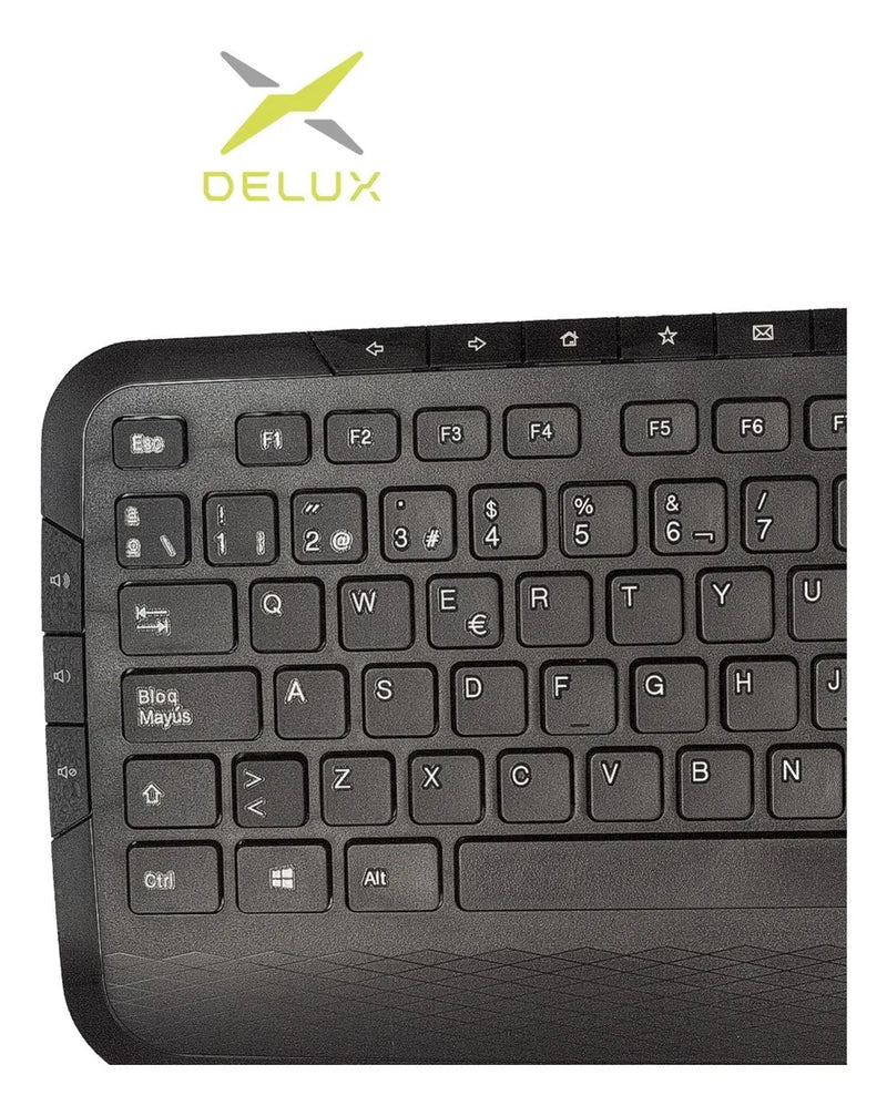 Combo Delux Teclado Slim Multimedia + Mouse + Pad Mouse S Mouse Negro Teclado Negro