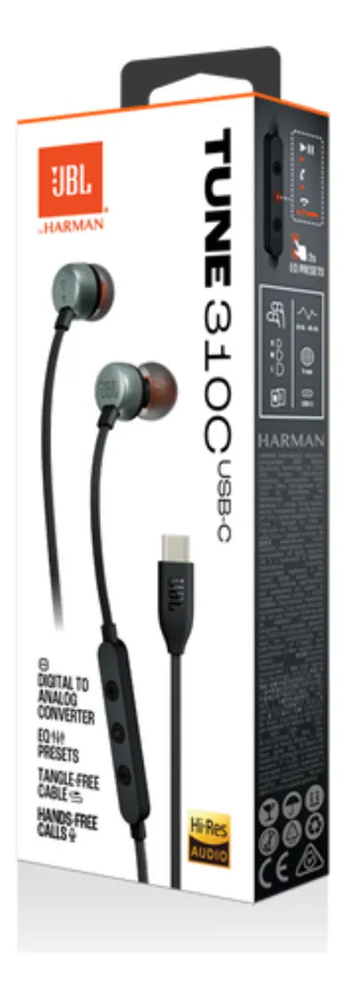 Audifonos Alambricos Jbl Tune 310c Negro