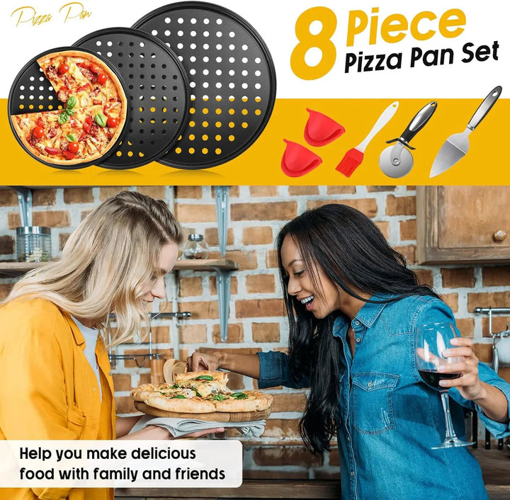 Molde Para Pizza Mimorou De 8 Piezas Con Agujeros De 9 Pulga