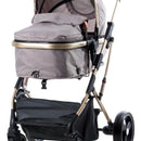 Coche Bebé Moises Plegable Ebaby Color Beige Chasis Dorado