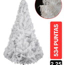 Arbol De Navidad Siberiano 2.25m 534 Puntas Gio Home Pino Navideño Look Natural Base Metalica Artificial Para Decoracion Con Bolas Adornos Extension Cintas Bombillos Botas Campanas Luces Estrella Noel