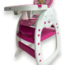 Silla De Comer De Bebe Bebesunita 3 En 1 Comedor Escritorio Mecedor Color Rosa Chicle Conejo