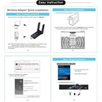 Adaptador Usb Wifi 1300 Mbps Dual 5g Y 2.4g + Bluetooth
