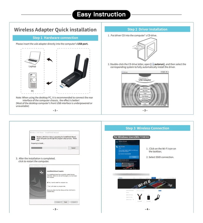 Adaptador Usb Wifi 1300 Mbps Dual 5g Y 2.4g + Bluetooth