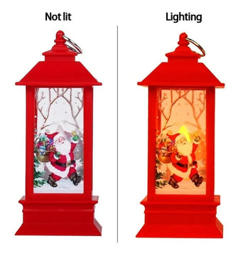 Farol Vela Navideño Rojo Luz Led Navidad Decoración Noel