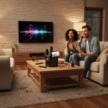 Parlante Bluetooth Karaoke Inalámbrico Con 2 Micrófonos S882 Negro
