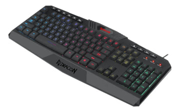 Teclado gamer Redragon Harpe Pro K503A RGB QWERTY español color negro con luz RGB