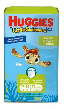 Pañales De Piscina Agua Huggies Little Swimmers Talle M X 11