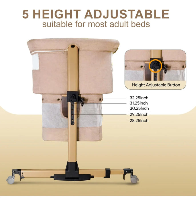 Cuna 3 En 1 Para Bebé Con Colchón Y Mosquitera Rosa