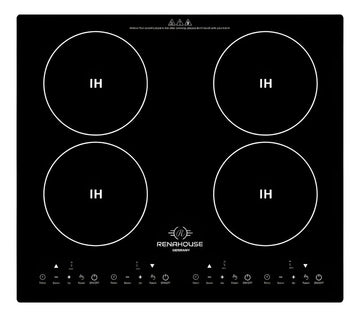 Estufa De Inducción 4 Puestos Empotrable 4x900w 9 Niveles Negro