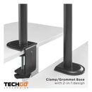 Soporte Dual Escritorio: Monitor + Portátil, Techgo Spml-12 Negro