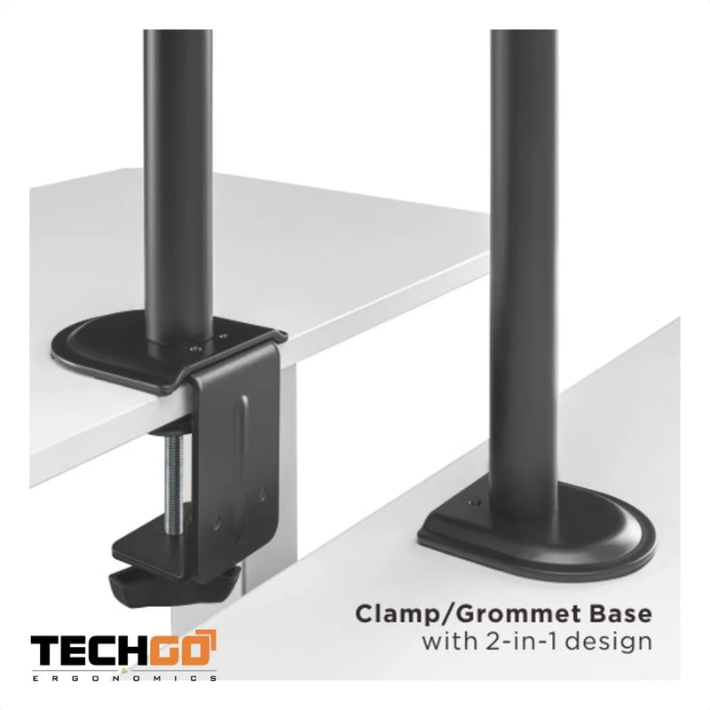 Soporte Dual Escritorio: Monitor + Portátil, Techgo Spml-12 Negro