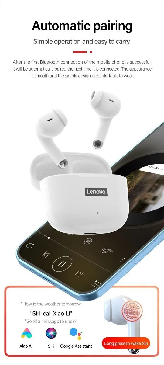Audífonos Inalámbricos Bluetooth Lenovo Live Pods Lp40 Pro Negro
