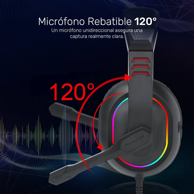 Audifonos Gamer Redragon Ares H120 Rgb Negro