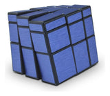 Cubo Rubik 3x3 Mirror Qiyi Espejo Azul Acero Cuerpo Negro 5.6cm