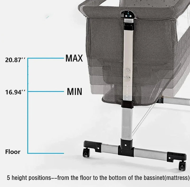 Cuna Para Bebé De Viaje 3 En 1 Nordmiex Junto Cama Moises Gris