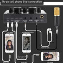 Kit Micrófono Condensador + Tarjeta Sonido Bluetooth V8 Negro