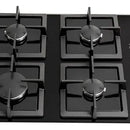 Estufa 4 Puestos Cristal + Campana Horizontal 60 Cm Negra Negro