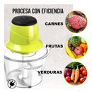 Combo de 2 Picadoras Eléctricas 300W con 4 Cuchillas de Acero Inoxidable, Capacidad de 1.5L para Carnes, Verduras y Frutas, Color Verde, Chef Master.