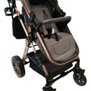 Coche de paseo Happy Baby Alizze travel system gris con chasis color dorado