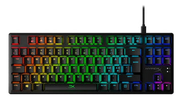 Teclado HyperX Alloy QWERTY Red- Linear inglés US color negro con luz RGB