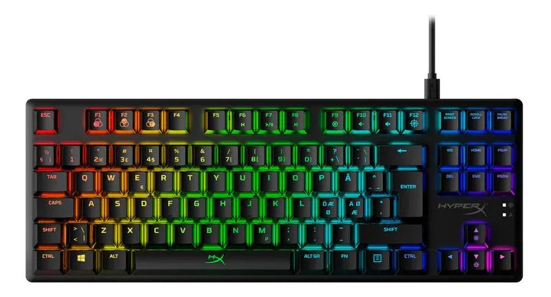 Teclado HyperX Alloy QWERTY Red- Linear inglés US color negro con luz RGB