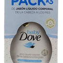3 Jabon Dove Baby Liq Humectado 400ml - Ml A $62