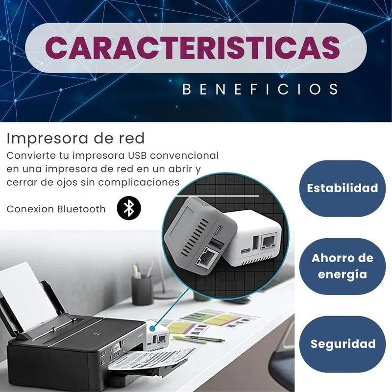 Servidor Impresion Red Conexion Usb Adaptador Np330