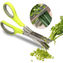 Tijera De Verduras Para Cocina 5 Hojas En Acero Inoxidable