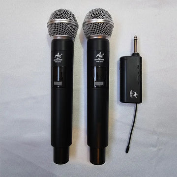 Microfono Inalambrico 2doble Receptor Plug American Sound Color Negro