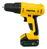 Taladro Inalambrico Y Destornillador 12v 3/8 Pretul 29975 Amarillo 60 Hz